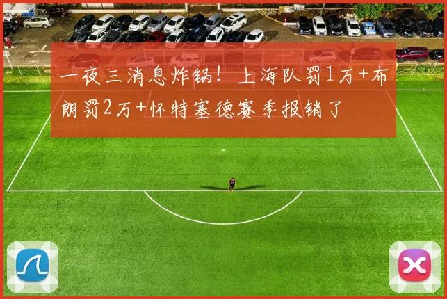 一夜三消息炸锅！上海队罚1万+布朗罚2万+怀特塞德赛季报销了